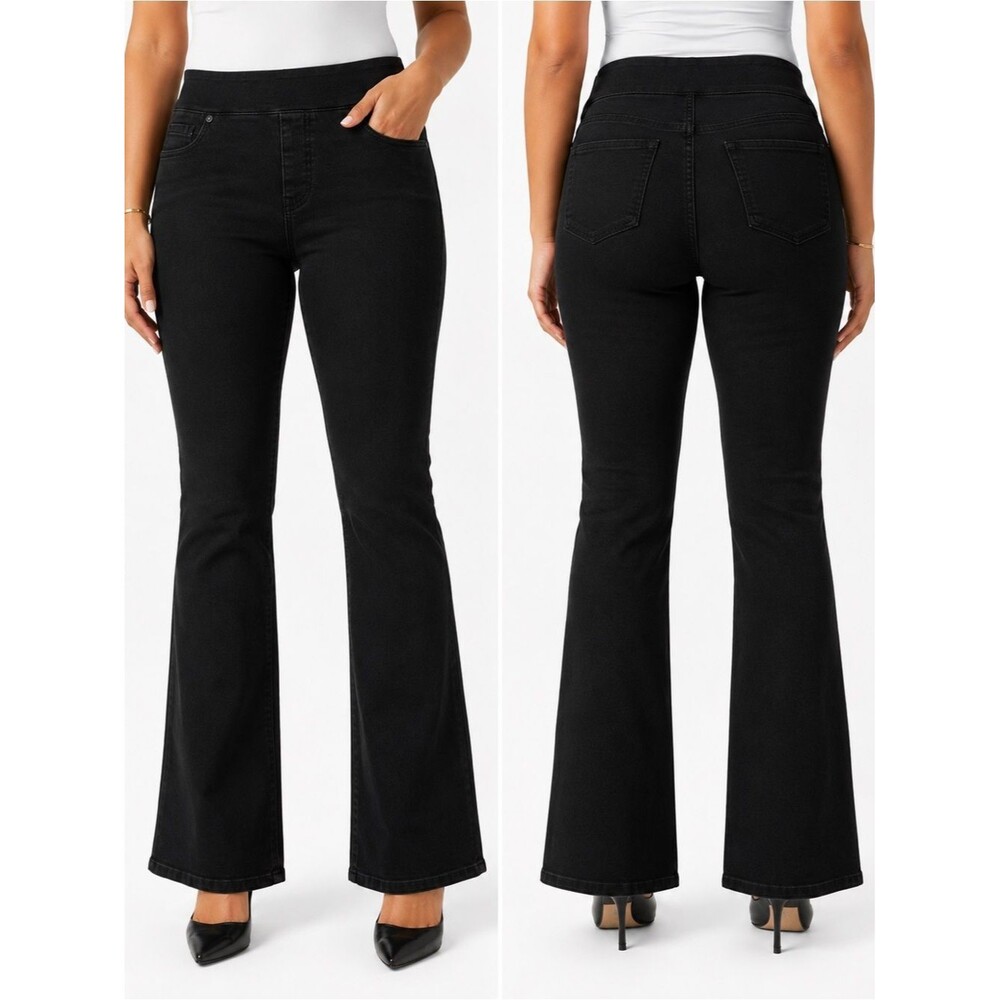 DG2 by Diane Gilman Black Pull-On Stretch Bootcut Jeans Women’s Small Tall